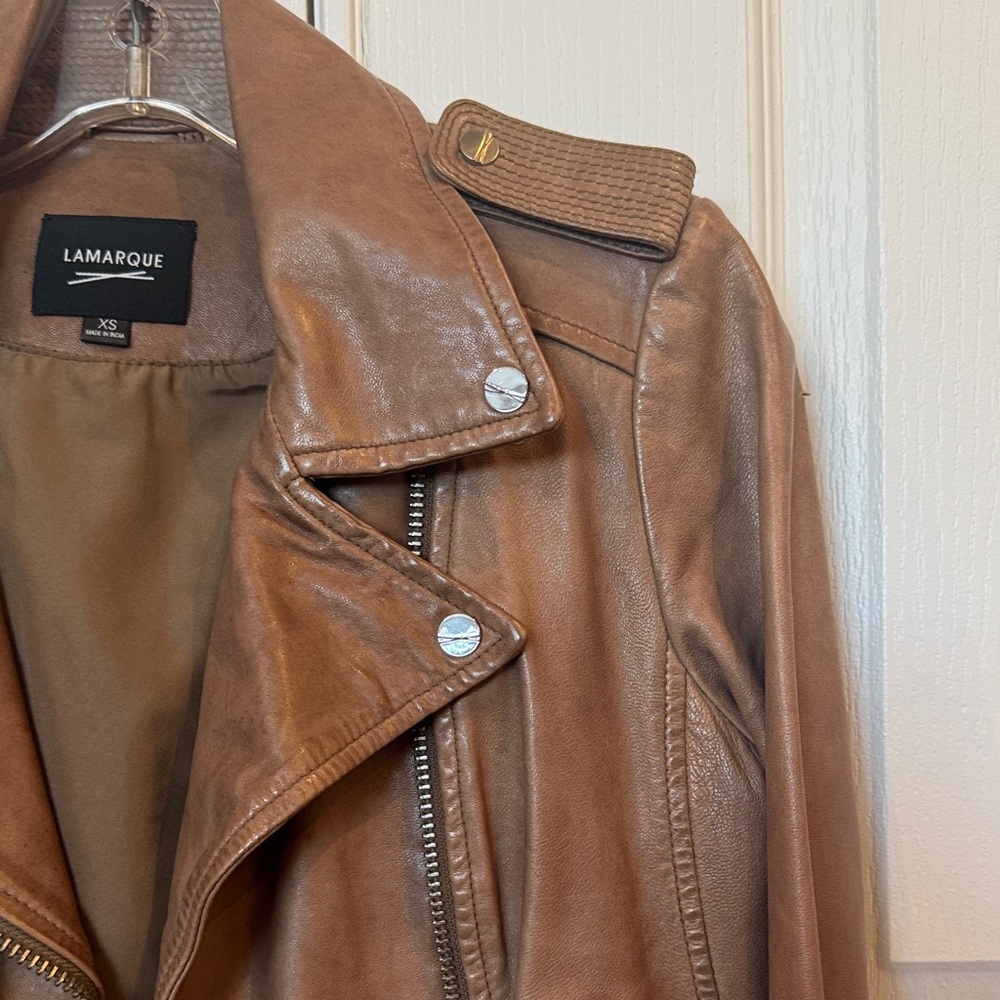 Lamarque Women's Leather Biker Jacket - Picture 6 of 15